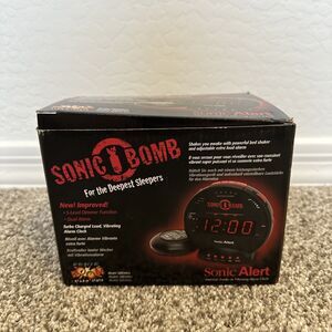 Sonic Alert Sonic Bomb SBB500ss Vibrating Alarm Clock | Black Brand New